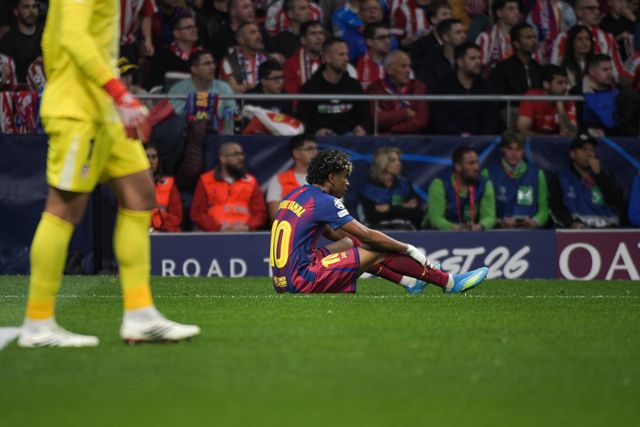 Lamine Yamal of FC Barcelona during the UEFA Champions League Quarter Finals match Atletico Madrid vs Barcelona at Riyadh Air Metropolitano, Madrid, Spain on 14 April 2026

(Photo by Samuel Carreno/News Images)