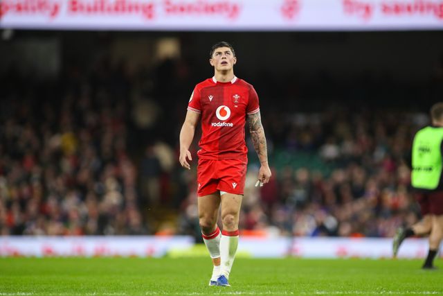 Louis Rees-Zammit of Wales during the Guinness Six Nations match Wales vs France at Principality Stadium, Cardiff, United Kingdom, 15th February 2026

(Photo by Andrew Lewis/News Images)
