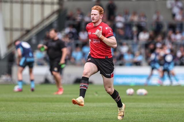 Jonny Vaughan of Salford Red Devils during pre-game warm up during the Betfred Super League round 15 match Salford Red Devils vs Hull FC at Salford Community Stadium, Eccles, United Kingdom, 22nd June 2025

(Photo by Alfie Cosgrove/News Images)
