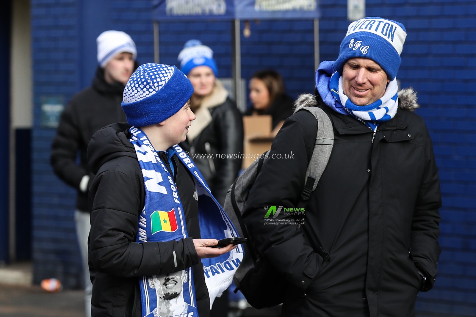 Everton fans make their way to Goodison Park ahead of the Premier League match Everton vs Tottenham Hotspur at Goodison Park, Liverpool, United Kingdom, 19th January 2025

(Photo by Gareth Evans/News Images)