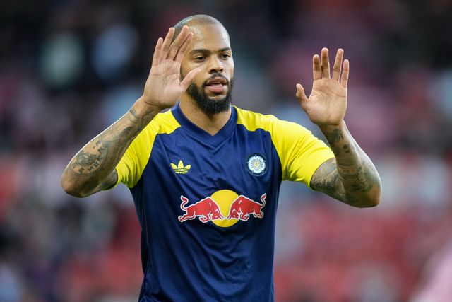 Lukas Nmecha of Leeds United in the pregame warmup session  during the Carabao Cup round 2 match Nottingham Forest vs Leeds Rhinos at City Ground, Nottingham, United Kingdom on 25 August 2026

(Photo by Maynard Manyowa/News Images)