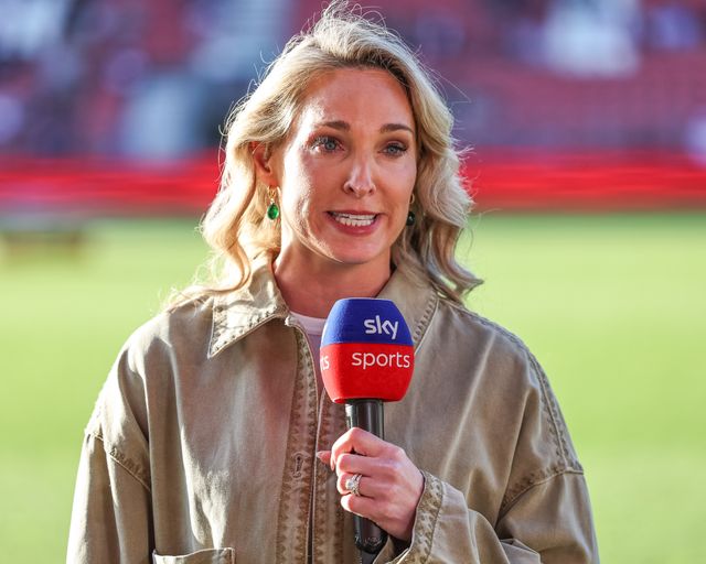 Jenna Brooks of Sky Sports Rugby League during the Betfred Super League Round 11 match St Helens vs Catalans Dragons at Totally Wicked Stadium, St Helens, United Kingdom, 15th May 2025

(Photo by Mark Cosgrove/News Images)