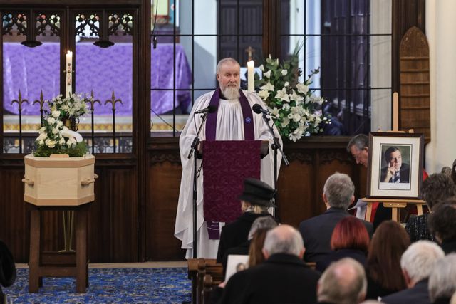 The service under way during the Funeral of Harold Dennis “Dickie” Bird OBE at St Mary's Church, Barnsley, United Kingdom, 19th October 2025

(Photo by Mark Cosgrove/News Images)