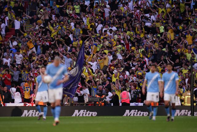 Southampton fans as they go 1-0 ahead during the Emirates FA Cup Semi-Final match Manchester City vs Southampton at Wembley Stadium, London, United Kingdom on 25 April 2026

(Photo by Harvey Murphy/News Images)