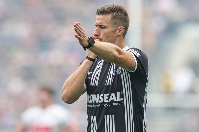 Referee Chris Kendall in action during the Betfred Super League Magic Weekend match Wigan Warriors vs St Helens at Hill Dickinson Stadium, Liverpool, United Kingdom on 05 July 2026

(Photo by Mark Cosgrove/News Images)