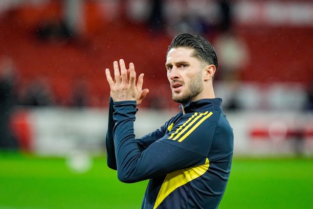 Mert Muldur of Fenerbahce in the pregame warmup session  during the UEFA Europa League 
Knockout Round Play-offs match Nottingham Forest vs Fenerbahce at City Ground, Nottingham, United Kingdom on 26 February 2026

(Photo by Maynard Manyowa/News Images)