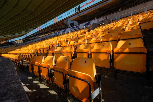 A general view of the seats during the Premier League match Wolverhampton Wanderers vs Tottenham Hotspur at Molineux, Wolverhampton, United Kingdom on 25 April 2026

(Photo by Maynard Manyowa/News Images)