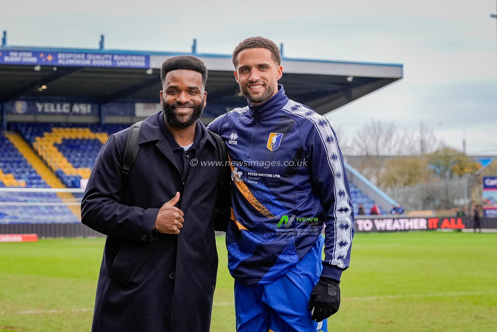 TalkSport pundit Darren Bent and Jordan Bowery of Mansfield Town during the Emirates FA Cup fifth round match Mansfield Town vs Arsenal at One Call Stadium, Mansfield, United Kingdom on 07 March 2026

(Photo by Maynard Manyowa/News Images)