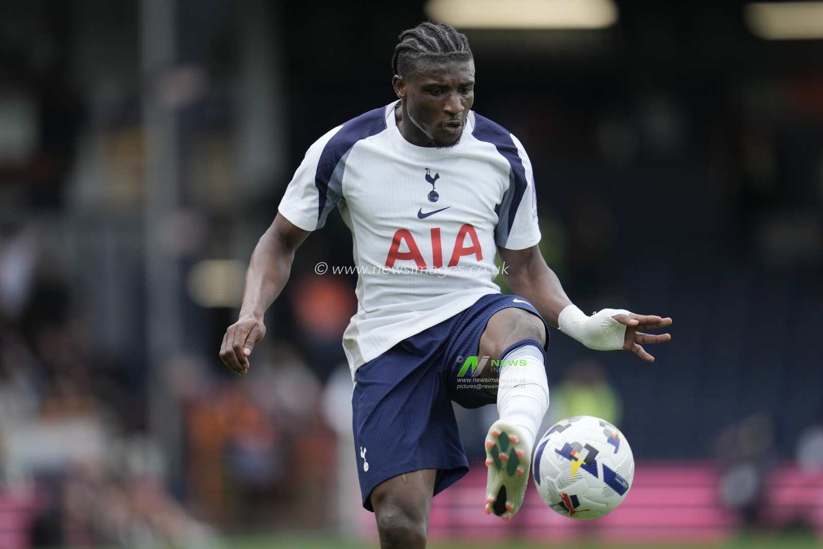 Mohammed Kudus of Tottenham Hotspur on the ball during the Pre-season friendly match Luton Town vs Tottenham Hotspur at Kenilworth Road, Luton, United Kingdom, 26th July 2025

(Photo by Harvey Murphy/News Images)