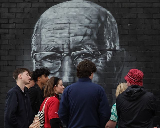 Sir Bobby Charlton mural on The Trafford during the Premier League match Manchester United vs Brentford at Old Trafford, Manchester, United Kingdom on 27 April 2026

(Photo by Mark Cosgrove/News Images)