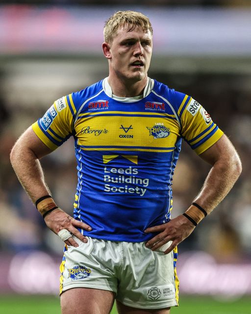 James McDonnell of Leeds Rhinos during the Betfred Super League round 26 match Leeds Rhinos vs Catalans Dragons at Headingley Stadium, Leeds, United Kingdom, 11th September 2025

(Photo by Alfie Cosgrove/News Images)