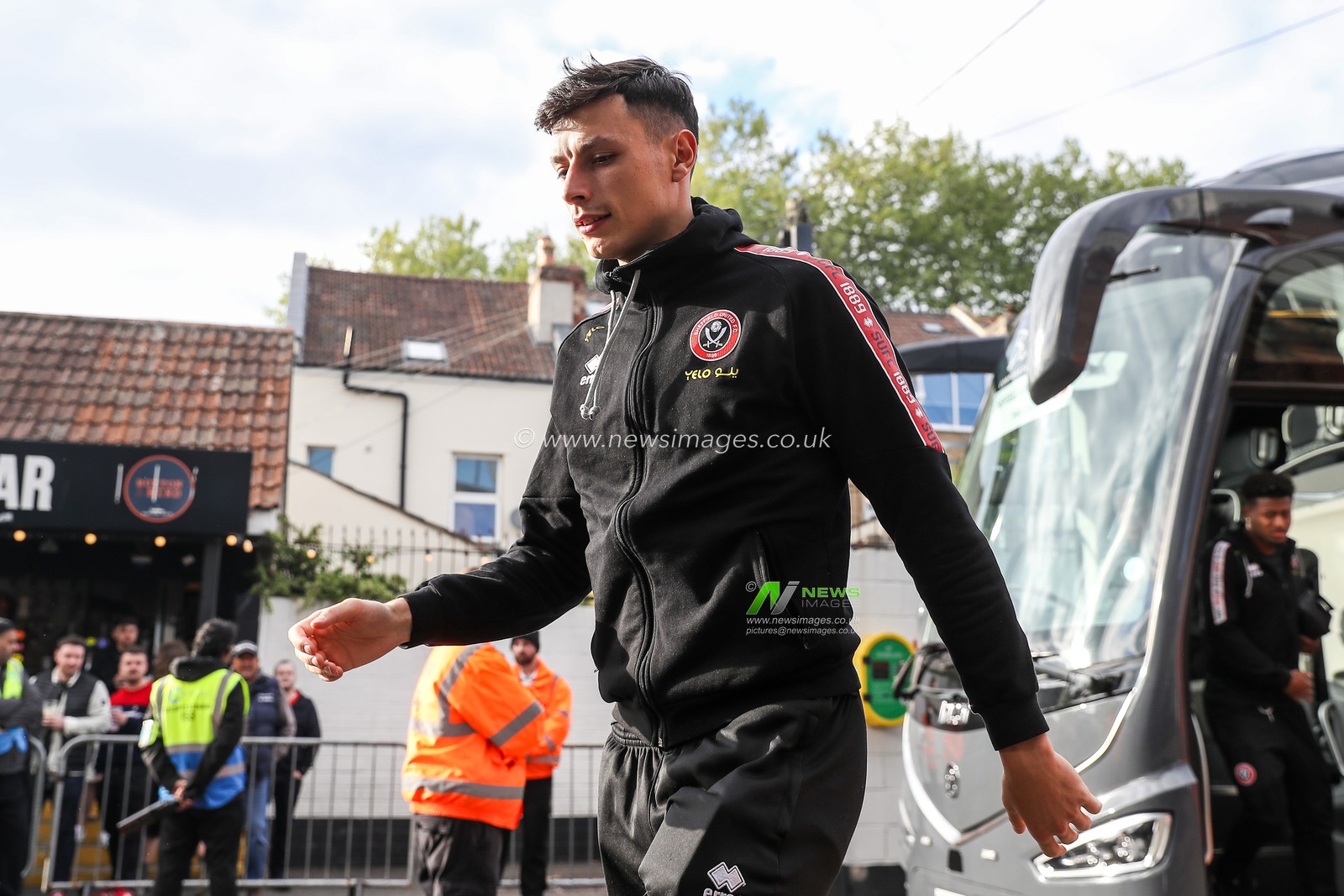 Anel AhmedhodÅ¾iÄ‡ of Sheffield United arrives ahead of the Sky Bet Championship Playoff Semi-final match Bristol City vs Sheffield United at Ashton Gate, Bristol, United Kingdom, 8th May 2025

(Photo by Gareth Evans/News Images)