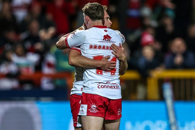 Jez Litten of Hull KR celebrates his try during the Betfred Super League round 6 match Hull KR vs St Helens at Sewell Group Craven Park, Hull, United Kingdom on 27 March 2026

(Photo by Alfie Cosgrove/News Images)