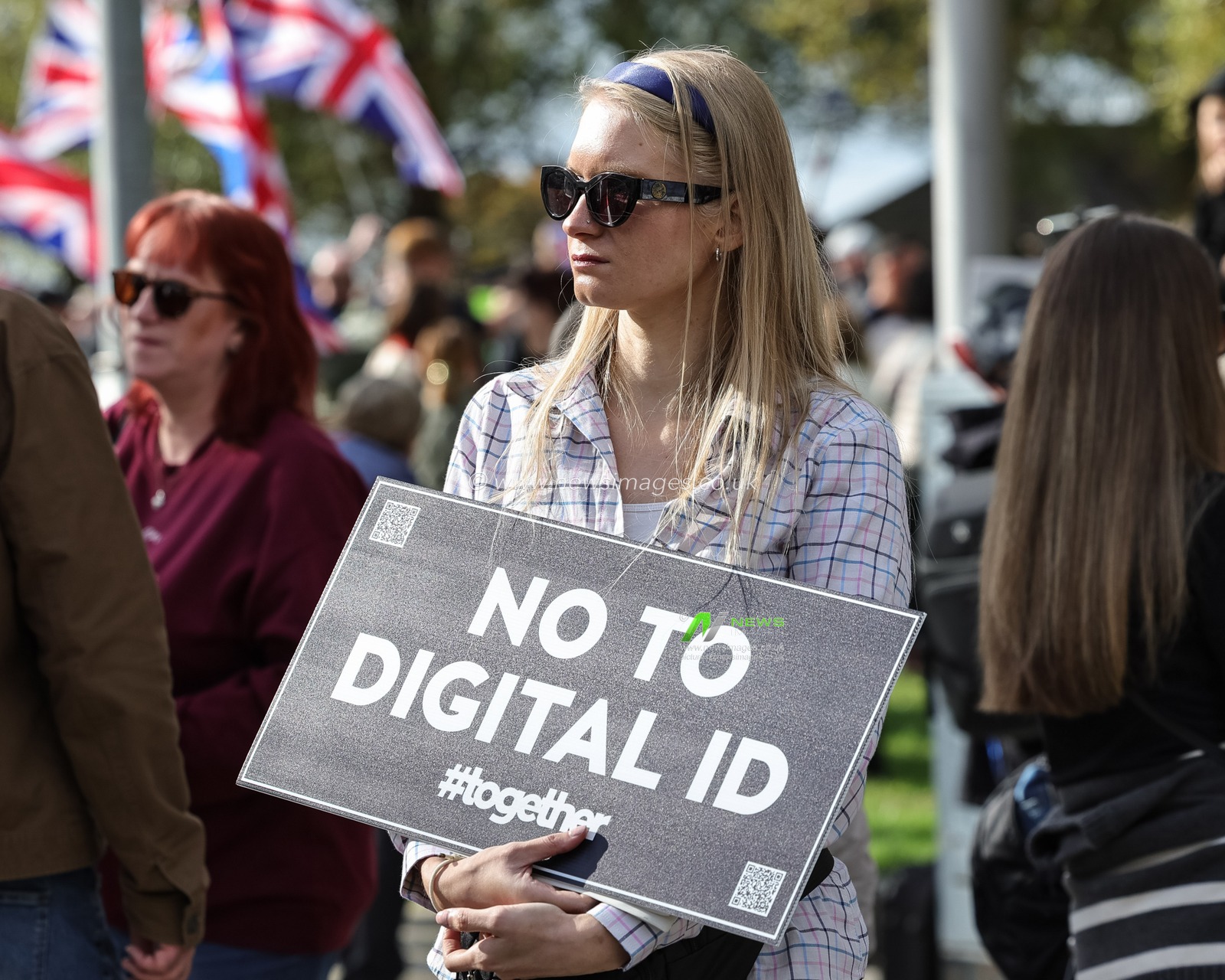 Protesters against the digital ID card gather outside the ACC as Merseyside Police attend during the Labour Party Annual Conference 2025 at The ACC, Liverpool, United Kingdom, 28th September 2025

(Photo by Mark Cosgrove/News Images)
