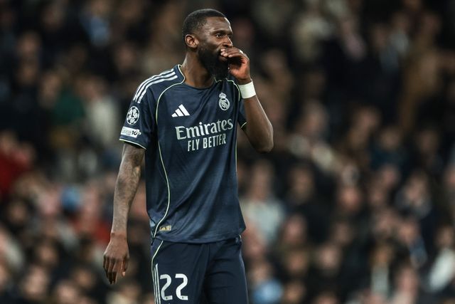 Antonio Rudiger of Real Madrid during the UEFA Champions League last 16 second leg match Manchester City vs Real Madrid at The City of Manchester Stadium, Manchester, United Kingdom on 17 March 2026

(Photo by Mark Cosgrove/News Images)