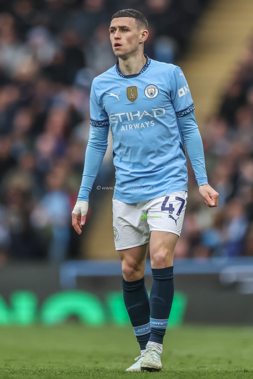 Phil Foden of Manchester City during the Premier League match Manchester City vs Brighton and Hove Albion at Etihad Stadium, Manchester, United Kingdom, 15th March 2025

(Photo by Alfie Cosgrove/News Images)