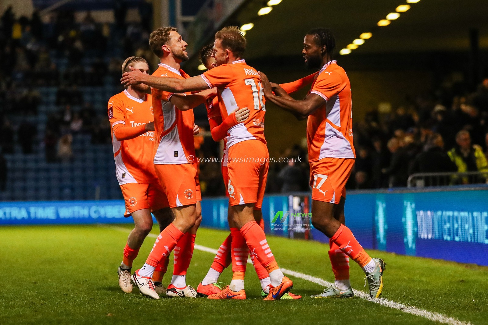 Sonny Carey of Blackpool celebrates his goal with teammates to make it 0-2 during the Emirates FA Cup First Round match Gillingham vs Blackpool at MEMS Priestfield Stadium, Gillingham, United Kingdom, 2nd November 2024

(Photo by Izzy Poles/News Images)