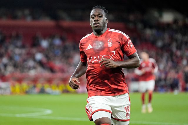 Arnaud Kalimuendo of Nottingham Forest during the Carabao Cup round 2 match Nottingham Forest vs Leeds Rhinos at City Ground, Nottingham, United Kingdom on 25 August 2026

(Photo by Maynard Manyowa/News Images)