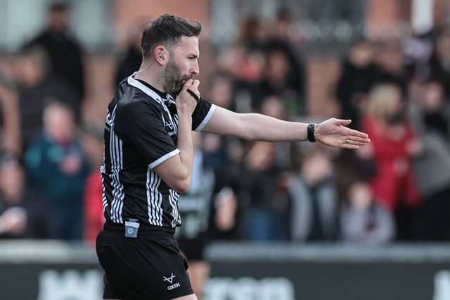 Referee Liam Moore signals a try after a video check on Jai Field of Wigan Warriors’ try during the Betfred Challenge Cup Quarter Final match Wakefield Trinity vs Wigan Warriors at DIY Kitchens Stadium, Wakefield, United Kingdom on 12 April 2026

(Photo by Mark Cosgrove/News Images)