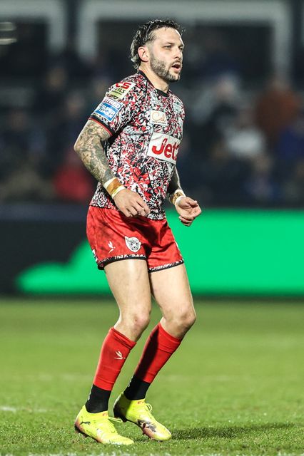 Gareth O'Brien of Leigh Leopards during the Betfred Super League round 5 match Wakefield Trinity vs Leigh Leopards at DIY Kitchens Stadium, Wakefield, United Kingdom on 20 March 2026

(Photo by Alfie Cosgrove/News Images)