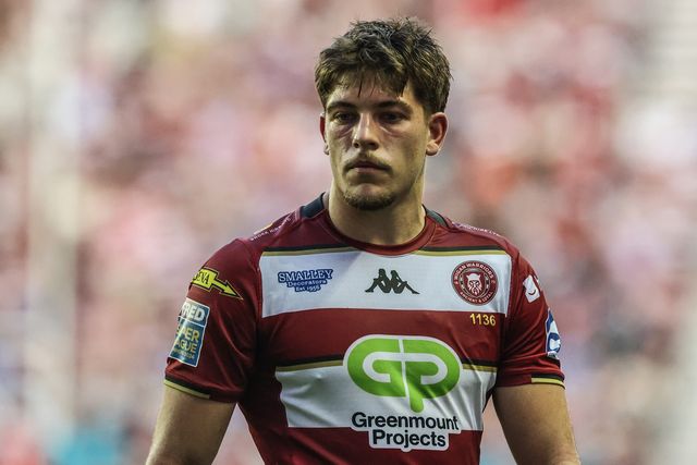 Jacob Douglas of Wigan Warriors during the Betfred Super League round 18 match Wigan Warriors vs Huddersfield Giants at The Brick Community Stadium, Wigan, United Kingdom, 11th July 2025

(Photo by Alfie Cosgrove/News Images)