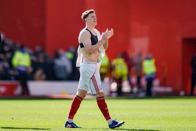 Elliot Anderson of Nottingham Forest applauds the fans after the final whistle  during the Premier League match Nottingham Forest vs Aston Villa at City Ground, Nottingham, United Kingdom on 12 April 2026

(Photo by Maynard Manyowa/News Images)