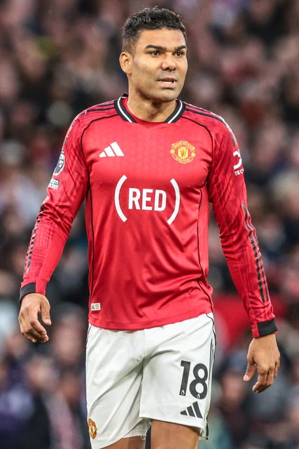 Casemiro of Manchester United during the Premier League match Manchester United vs Brentford at Old Trafford, Manchester, United Kingdom on 27 April 2026

(Photo by Mark Cosgrove/News Images)