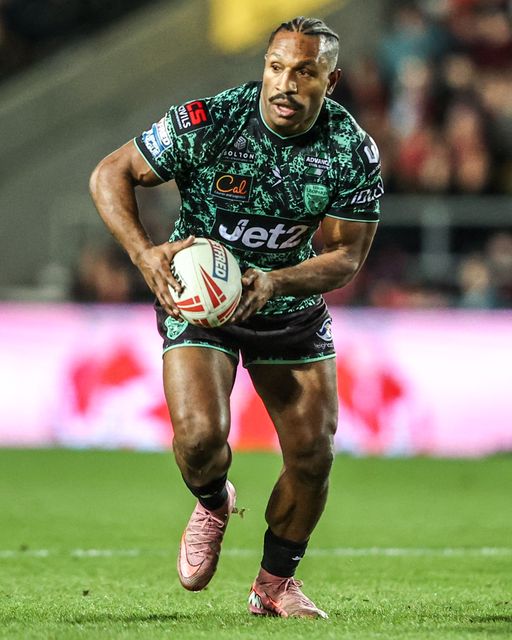 Edwin Ipape of Leigh Leopards during the Betfred Super League match St Helens vs Leigh Leopards at The BrewDog Stadium, St Helens, United Kingdom on 20 February 2026

(Photo by Alfie Cosgrove/News Images)