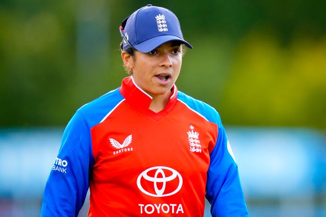 Sophia Dunkley of England during the England Women v New Zealand 1st Vitality IT20 match at The Central Co-Op County Ground, Derby, United Kingdom on 20 May 2026

(Photo by Maynard Manyowa/News Images)