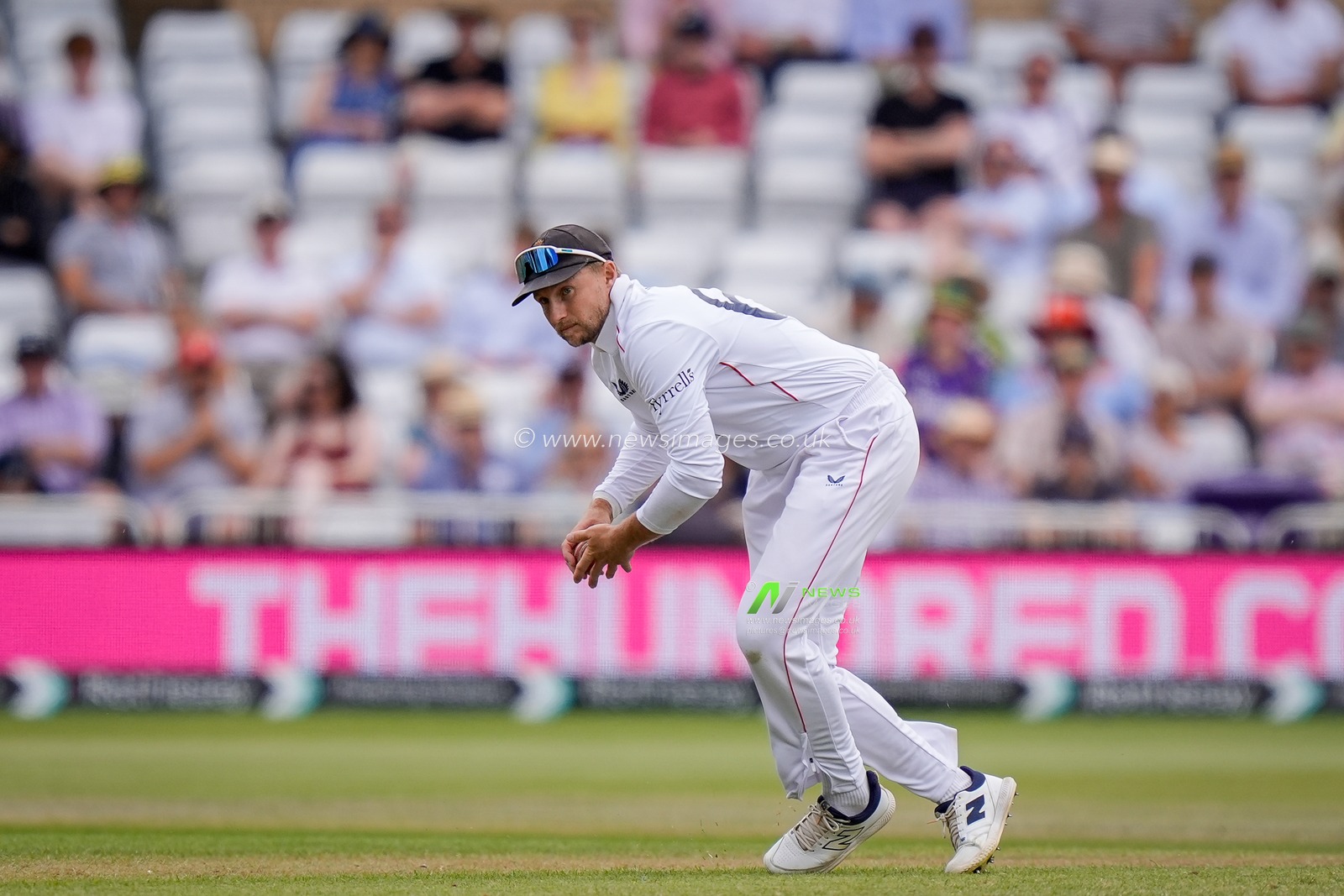 Joe Root of England fields the ball during the 3rd Rothesay Test Match Day 4 match England vs New Zealand at Trent Bridge, Nottingham, United Kingdom on 28 June 2026

(Photo by Maynard Manyowa/News Images)
