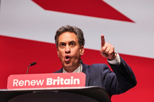 Ed Milliband MP, Secretary of State for Energy Security and Net Zero addresses conference during the Labour Party Annual Conference 2025 Day 4 at ACC, Liverpool, United Kingdom, 1st October 2025

(Photo by Mark Cosgrove/News Images)