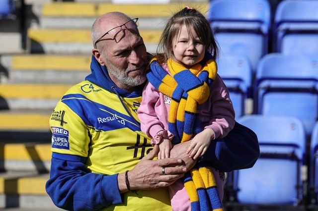 Warrington fans watching the pre-game warmup during the Betfred Challenge Cup round 4 match Goole Vikings vs Warrington Wolves at The Halliwell Jones Stadium, Warrington, United Kingdom on 14 March 2026

(Photo by Mark Cosgrove/News Images)