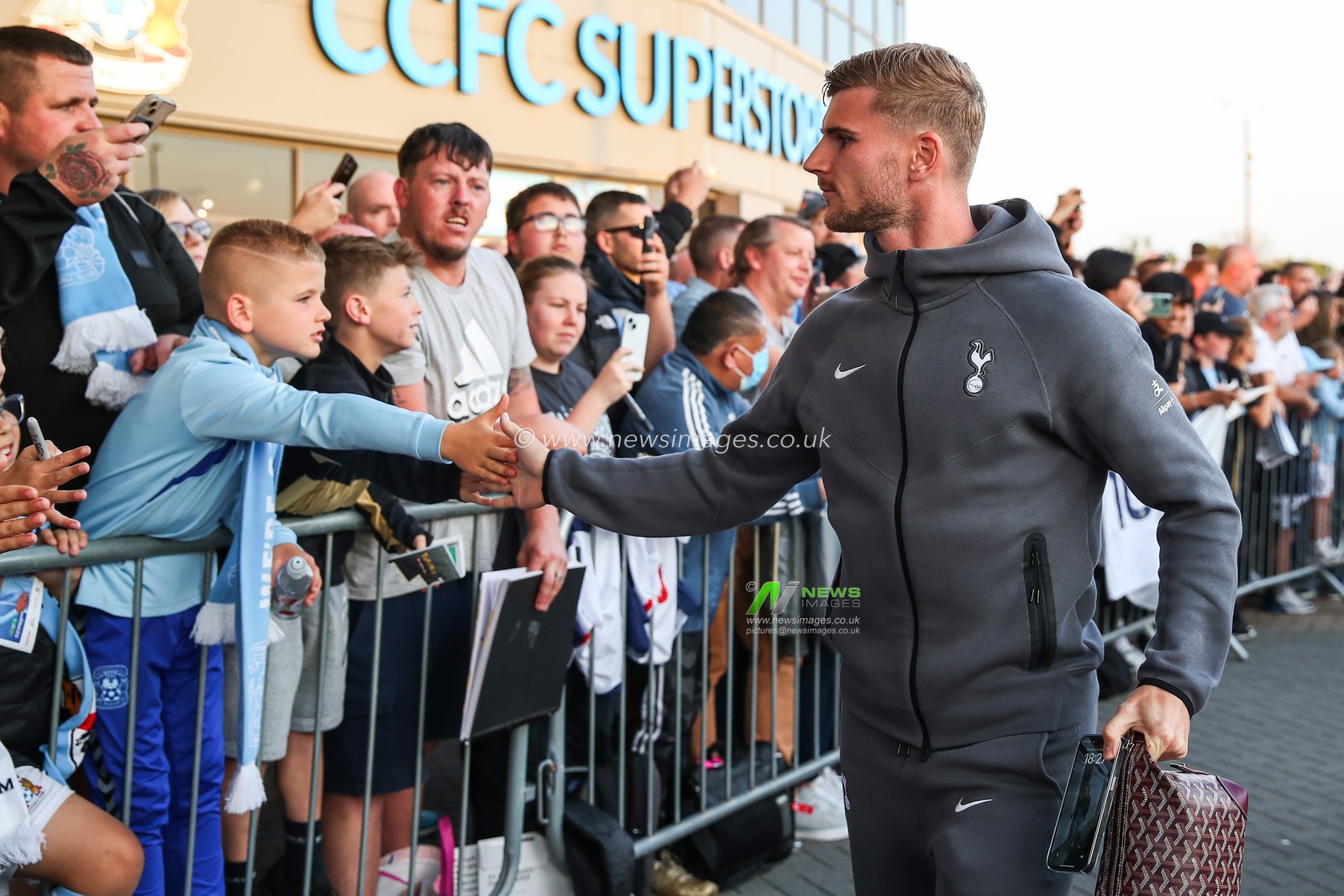 Timo Werner of Tottenham Hotspur arrives ahead of the Carabao Cup match Coventry City vs Tottenham Hotspur at Coventry Building Society Arena, Coventry, United Kingdom, 18th September 2024

(Photo by Gareth Evans/News Images)