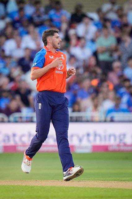 Josh Tongue of England delivers the ball to take the wicket of Ishan Kishan of India during the Third Vitality T20 International match England vs India at Trent Bridge, Nottingham, United Kingdom on 07 July 2026

(Photo by Maynard Manyowa/News Images)