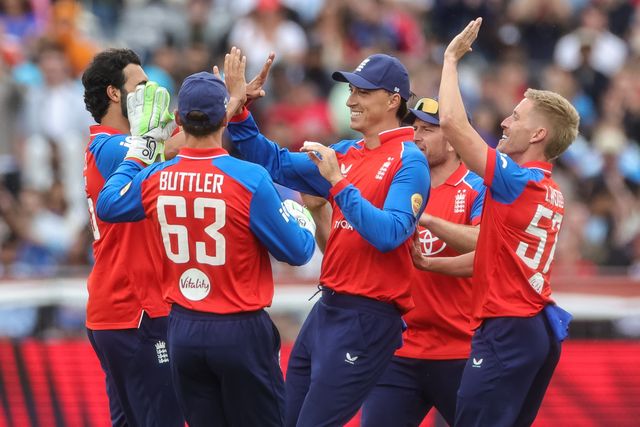 Tom Banton of England celebrates catching out Sanju Samson of India during the First Vitality T20 International match England vs India at Banks Homes Riverside Stadium, Chester-le-street, United Kingdom on 01 July 2026

(Photo by Mark Cosgrove/News Images)