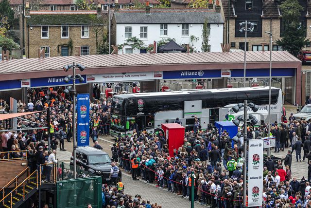 England coach arrives during the Quilter Nations Series 2025 match England vs New Zealand at Allianz Stadium, Twickenham, United Kingdom, 15th November 2025

(Photo by Mark Cosgrove/News Images)

*** GER AUT SUI OUT ***
