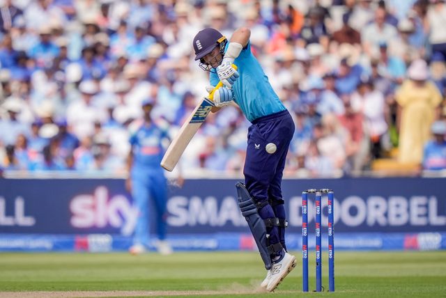 Joe Root of England celebrates a half century during the 1st Metro Bank ODI match England vs India at Edgbaston, Birmingham, United Kingdom on 14 July 2026

(Photo by Maynard Manyowa/News Images)