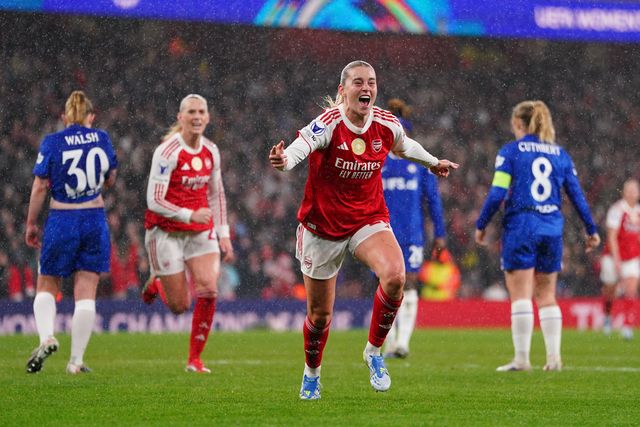 Alessia Russo of Arsenal celebrates goal during the UEFA Women's Champions League Quarter-finals match Arsenal vs Chelsea at Arsenal Stadium, London, United Kingdom on 24 March 2026

(Photo by Harvey Murphy/News Images)