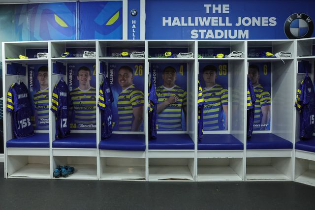 Warrington team lockers in the dressing room during the Betfred Challenge Cup round 4 match Goole Vikings vs Warrington Wolves at The Halliwell Jones Stadium, Warrington, United Kingdom on 14 March 2026

(Photo by Mark Cosgrove/News Images)