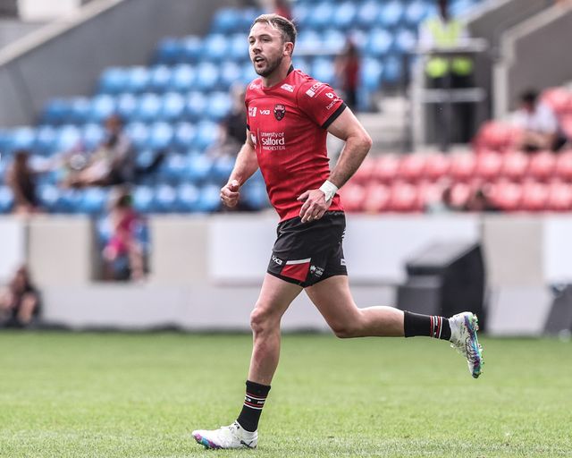 Ryan Brierley of Salford Red Devils during the Betfred Super League Round 18 match Salford Red Devils vs Castleford Tigers at Salford Community Stadium, Eccles, United Kingdom, 13th July 2025

(Photo by Alfie Cosgrove/News Images)