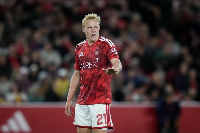 Xaver Schlager of Nottingham Forest  gives his team instructions  during the Carabao Cup round 2 match Nottingham Forest vs Leeds Rhinos at City Ground, Nottingham, United Kingdom on 25 August 2026

(Photo by Maynard Manyowa/News Images)
