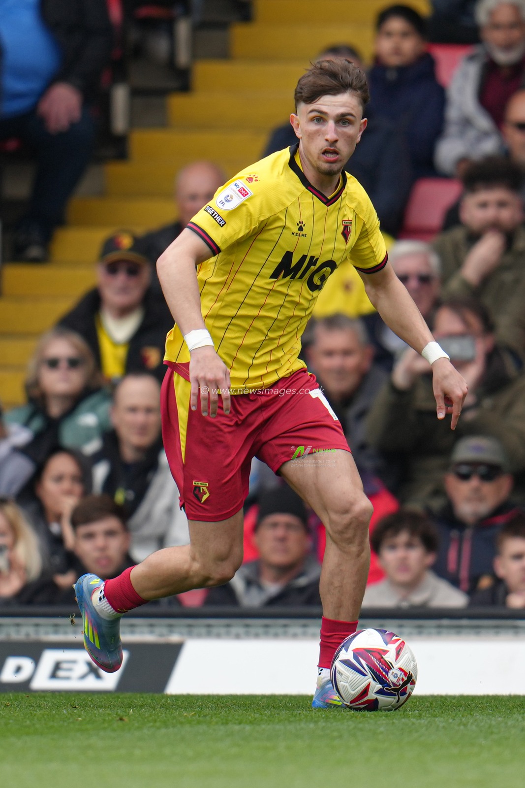 Rocco Vata of Watford during the Sky Bet Championship match Watford vs Burnley at Vicarage Road, Watford, United Kingdom, 18th April 2025

(Photo by Harvey Murphy/News Images)