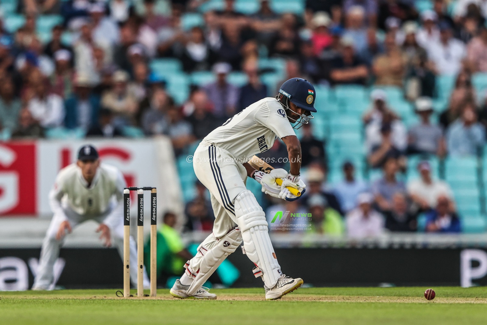Sai Sudharsan of India plays a shot during the 5th Rothesay Test Match Day 2 England v India at The Kia Oval, London, United Kingdom, 1st August 2025

(Photo by Alfie Cosgrove/News Images)