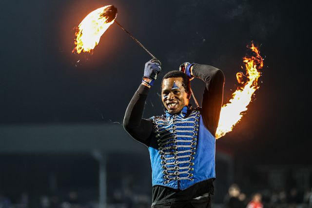 Pre-match entertainment ahead of the Betfred Super League round 5 match Wakefield Trinity vs Leigh Leopards at DIY Kitchens Stadium, Wakefield, United Kingdom on 20 March 2026

(Photo by Alfie Cosgrove/News Images)