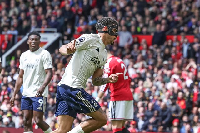 Morgan Gibbs-White of Nottingham Forest celebrates his goal to make it 3-2 during the Premier League match Manchester United vs Nottingham Forest at Old Trafford, Manchester, United Kingdom on 17 May 2026

(Photo by Mark Cosgrove/News Images)