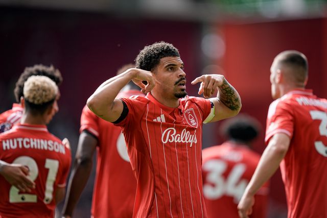Morgan Gibbs-White of Nottingham Forest celebrates his goal to make it  2-1 during the Premier League match Nottingham Forest vs Burnley at City Ground, Nottingham, United Kingdom on 19 April 2026

(Photo by Maynard Manyowa/News Images)