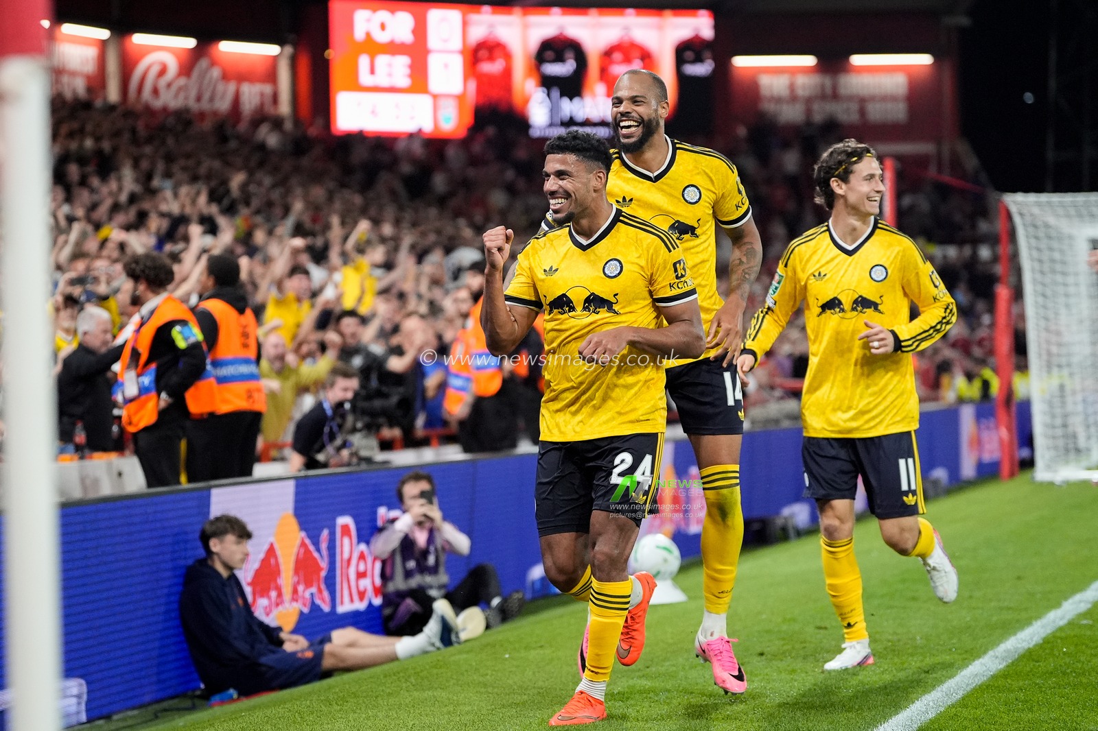 James Justin of Leeds United celebrates his goal to make it  0-2 during the Carabao Cup round 2 match Nottingham Forest vs Leeds Rhinos at City Ground, Nottingham, United Kingdom on 25 August 2026

(Photo by Maynard Manyowa/News Images)