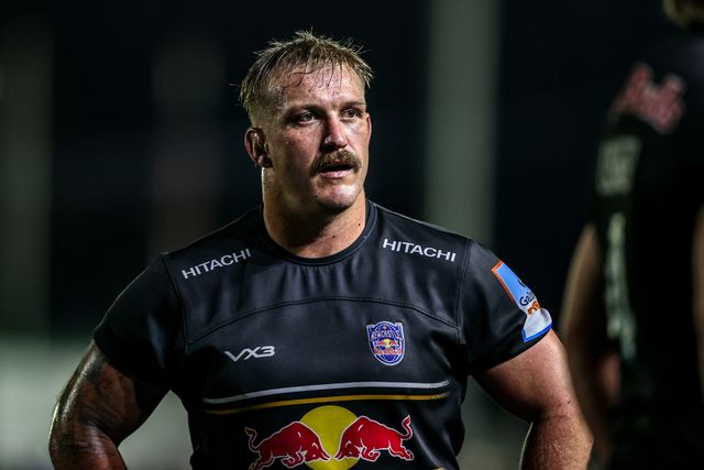 Luan de Bruin of Newcastle Red Bulls during the Premiership Rugby Cup match Newcastle Red Bulls vs Leicester Tigers at Kingston Park, Newcastle, United Kingdom, 31st October 2025

(Photo by Alfie Cosgrove/News Images)

*** GER AUT SUI OUT ***