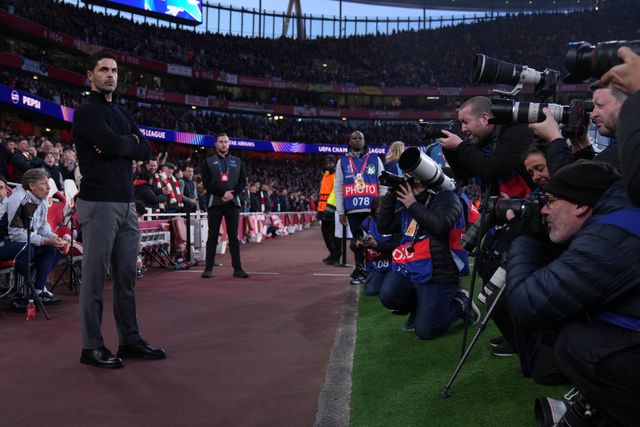 Mikel Arteta manager of Arsenal during the UEFA Champions League Quarter Finals match Arsenal vs Sporting CP at Arsenal stadium, London, United Kingdom on 15 April 2026

(Photo by Harvey Murphy/News Images)