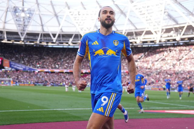 Dominic Calvert-Lewin of Leeds United celebrates goal during the Emirates FA Cup Quarter-Final match West Ham United vs Leeds United at London Stadium, London, United Kingdom on 04 April 2026

(Photo by Harvey Murphy/News Images)